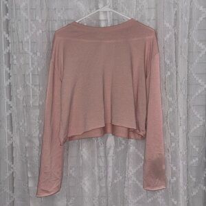 Long Sleeve Pink Crop Top w/ Bell Sleeves